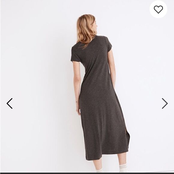 Madewell Womens Relaxed Gray Midi Tee Dress Size L NWOT - Picture 3 of 12